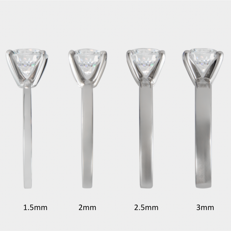 14k Gold Lab Diamond 6 Prongs Comfort Fit Solitaire Ring-