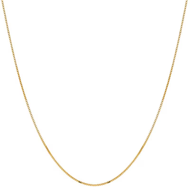 14k Gold 0.6 mm Box Chain Necklace