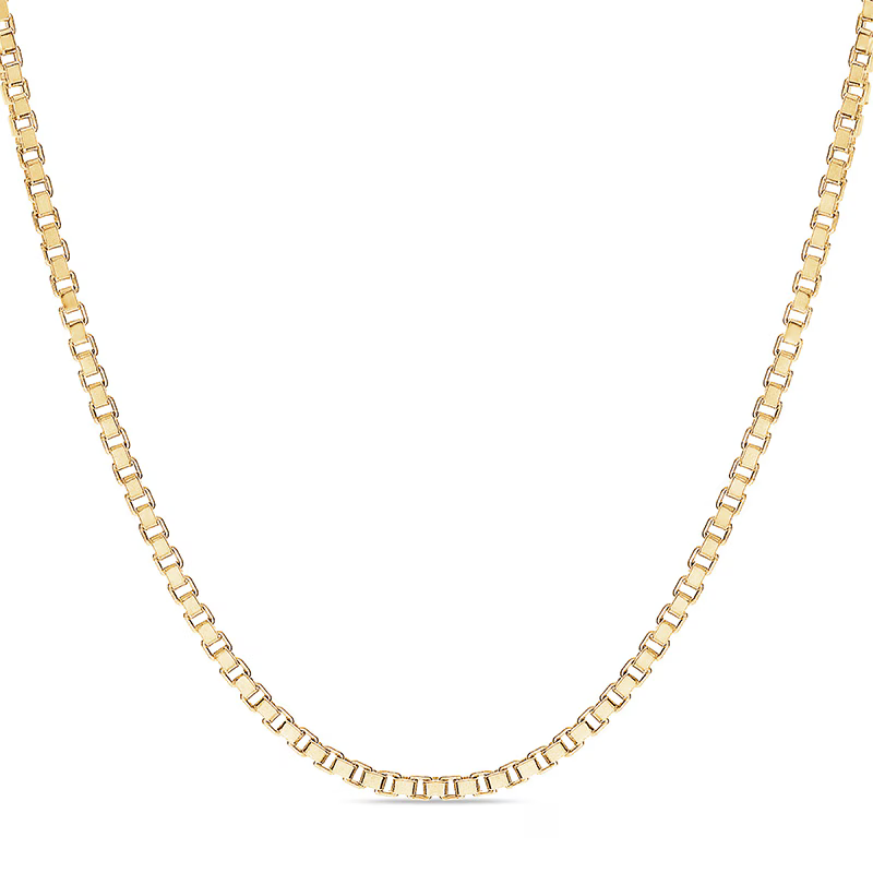 14k Yellow Gold 1.4 mm Box Chain Necklace