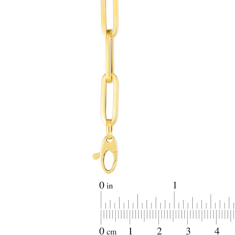 14k Gold 6.1mm Hollow Paper Clip Chain Necklace