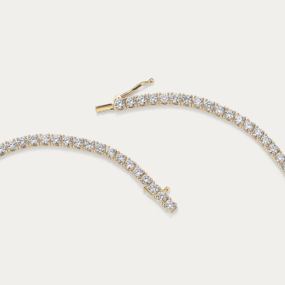 14k Gold 10 1/4 ct Lab-grown Diamond Tennis Necklace