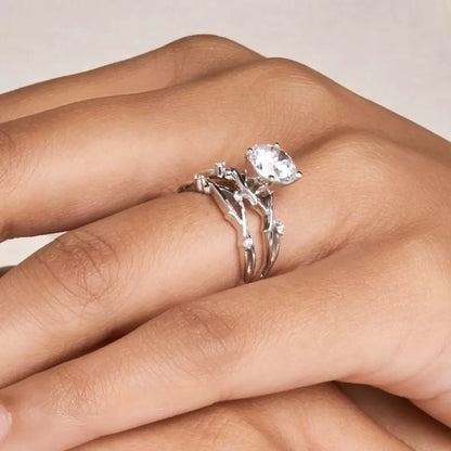 14k Gold Lab Diamond Vine Inspired Engagement Ring