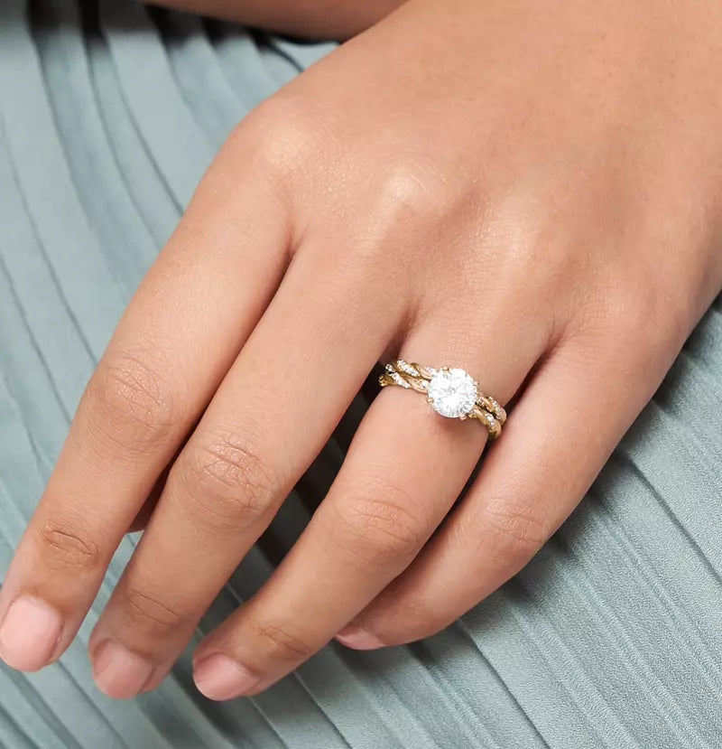 14k Gold Lab Diamond Twist Engagement Ring