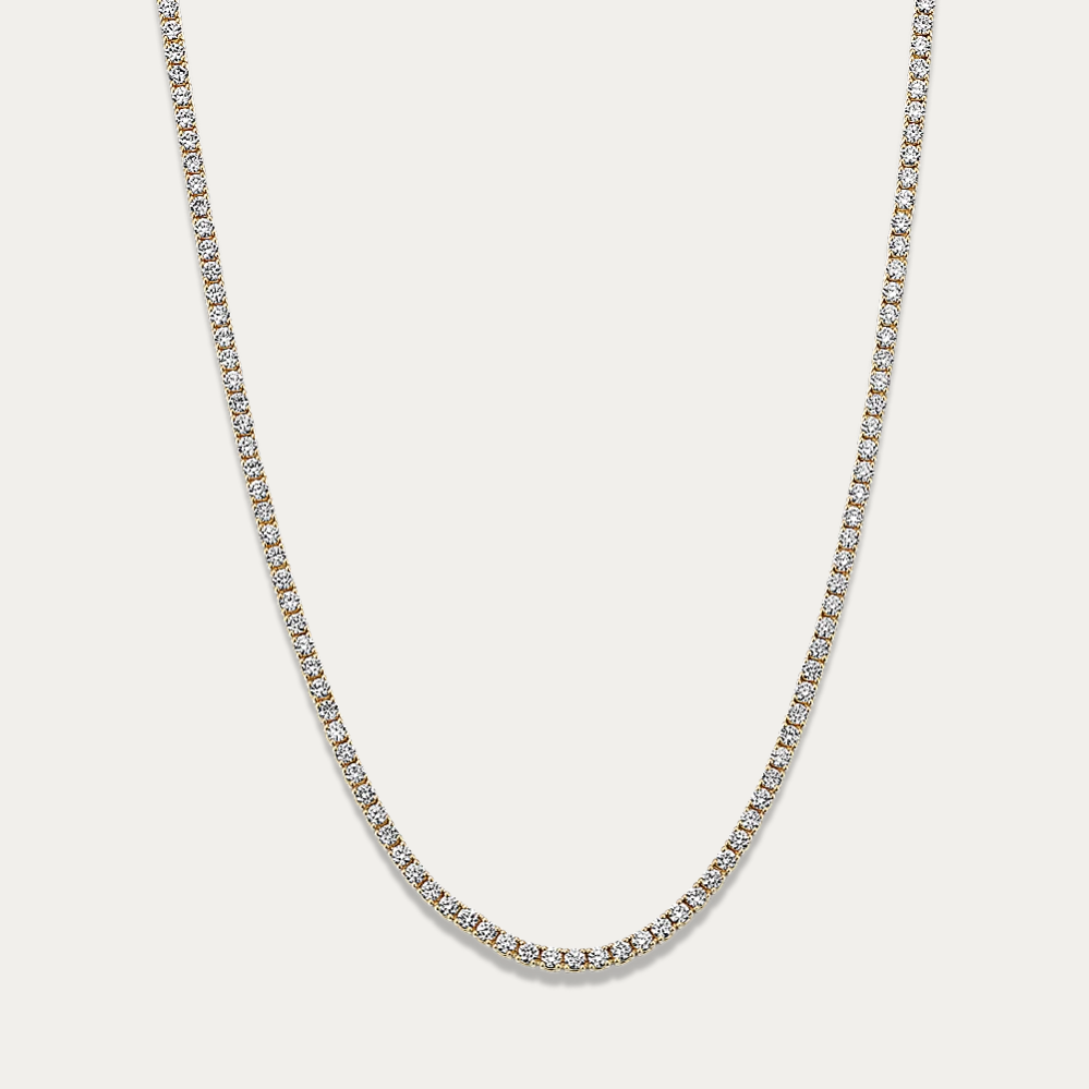 14k Gold 4 ct Lab-grown Diamond Tennis Necklace