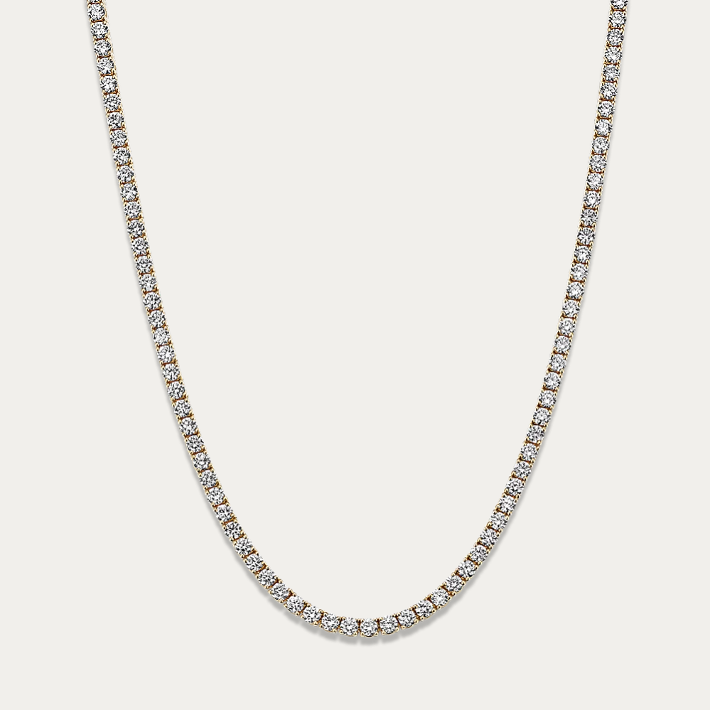 14k Gold 7 ct Lab-grown Diamond Tennis Necklace