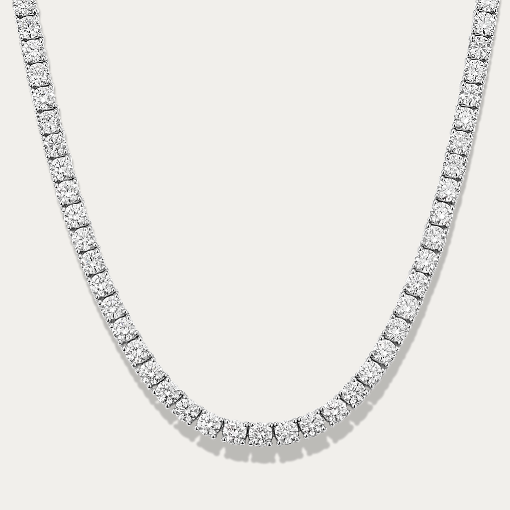 14k Gold 12 ct Lab-grown Diamond Tennis Necklace