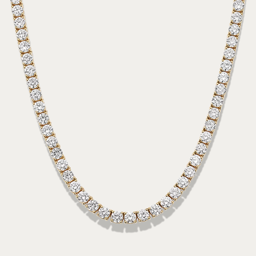 14k Gold 12 ct Lab-grown Diamond Tennis Necklace