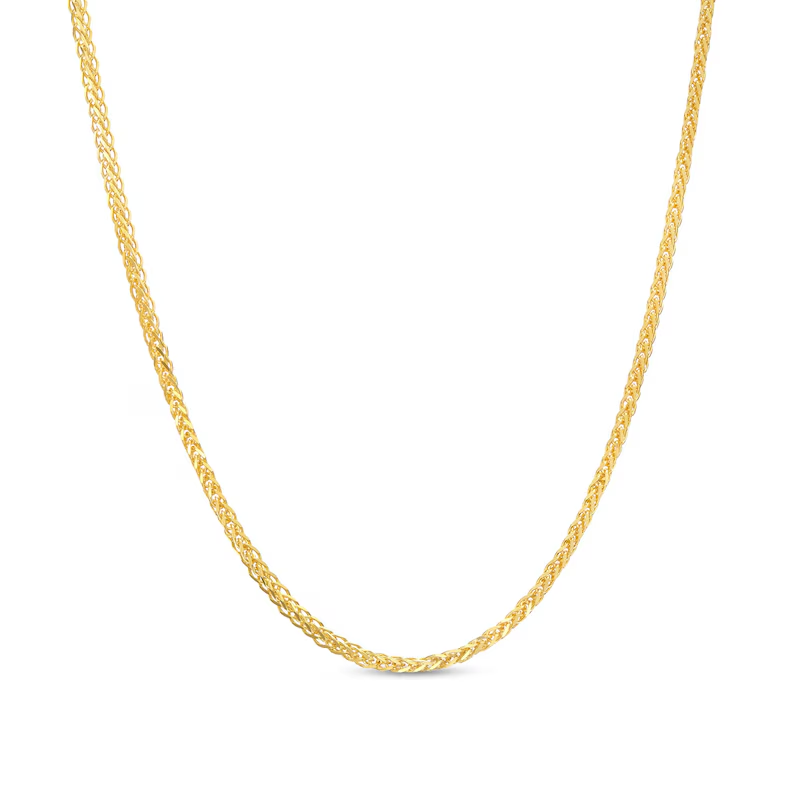 14k Gold 0.85 mm Wheat Chain Necklace