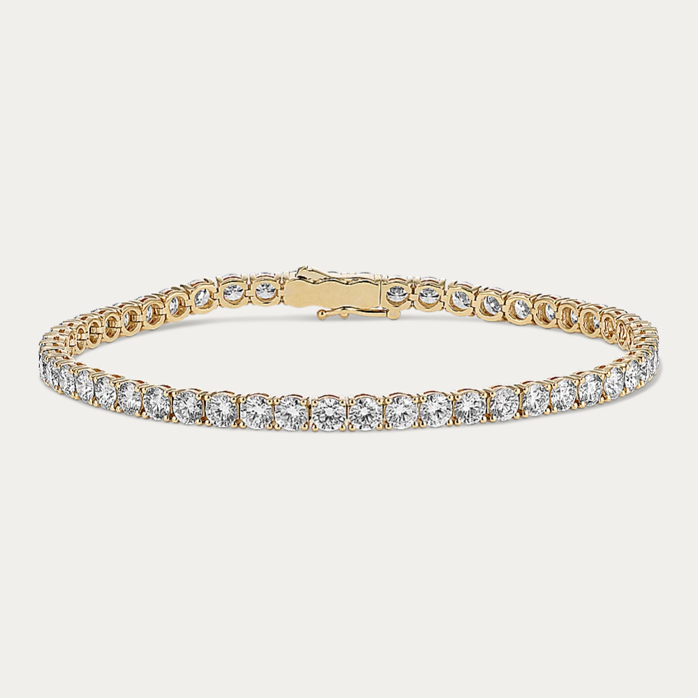 14k Gold 12 1/2 ct Lab Diamond Tennis Bracelet