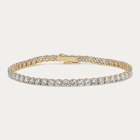 14k Gold 12 1/2 ct Lab Diamond Tennis Bracelet