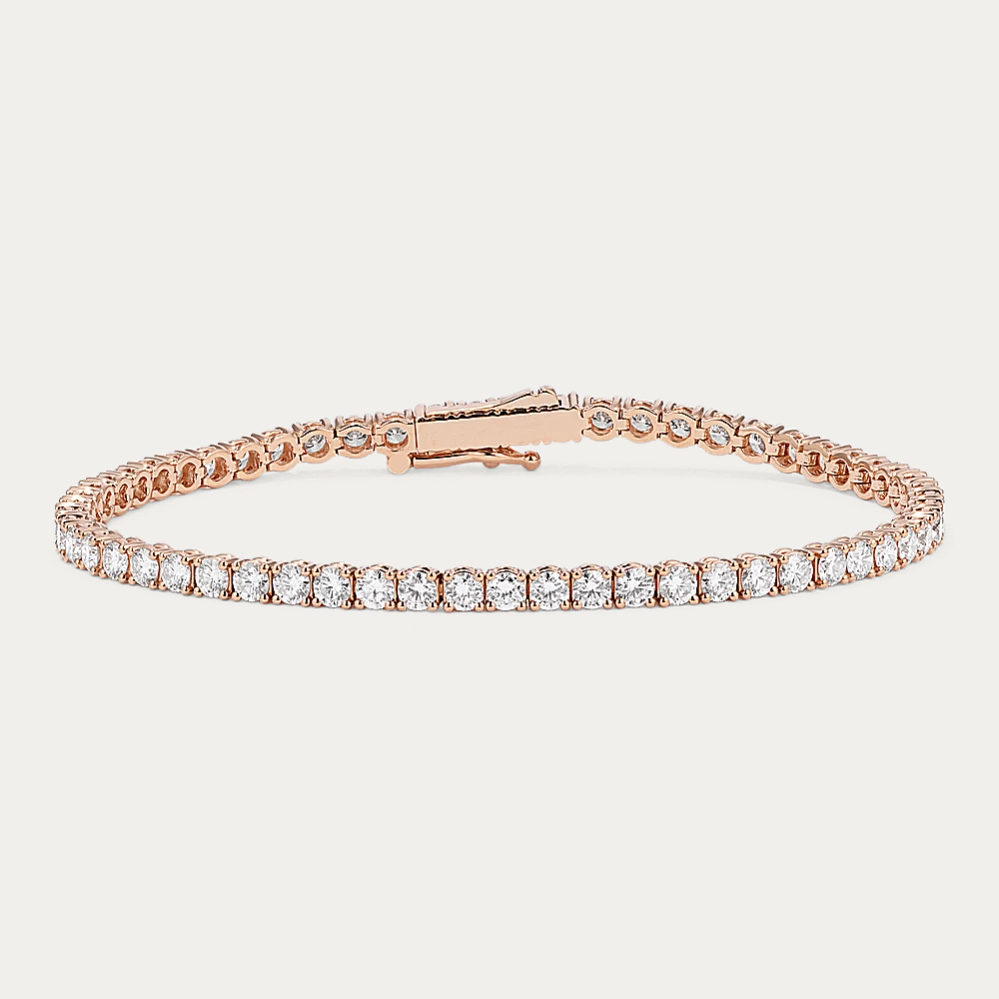 14k Gold 3 3/4 ct Lab Diamond Tennis Bracelet