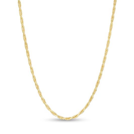 14k Gold 1.2mm Rope Chain Necklace