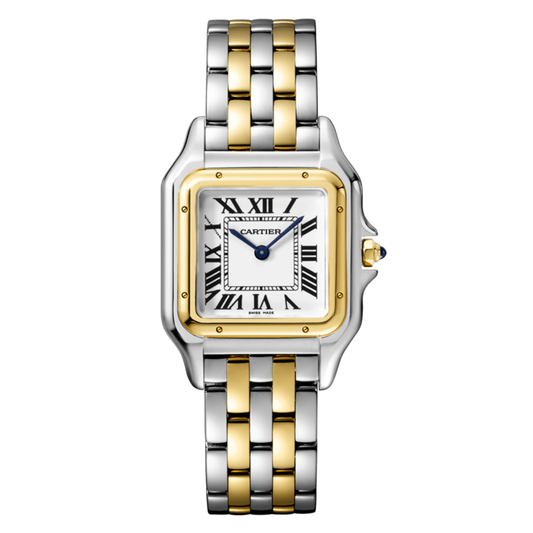 Panthère de Cartier, Yellow Gold & Steel, Medium -  White Dial W2PN0007