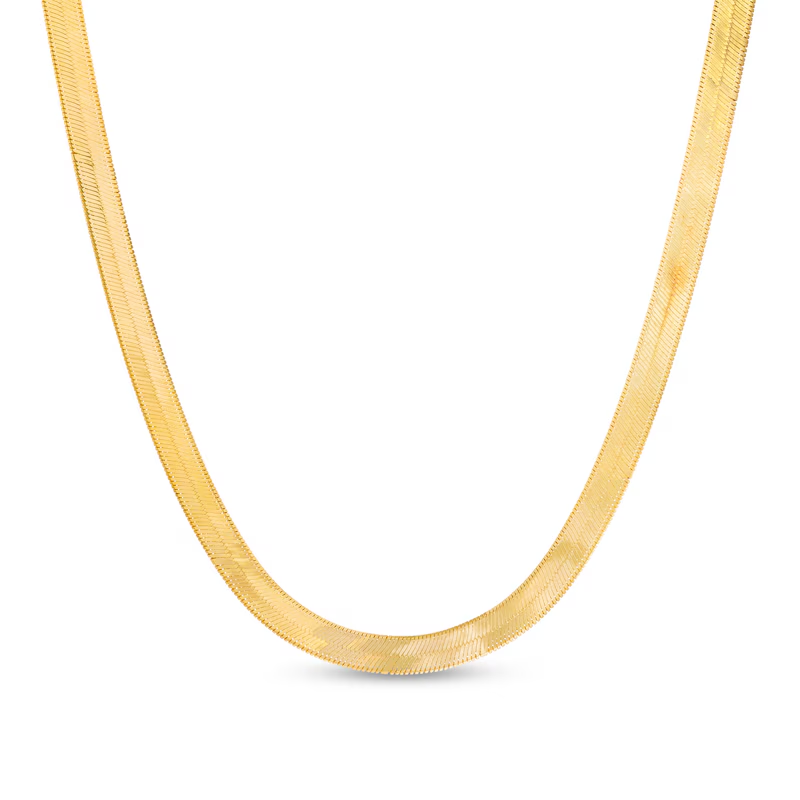 14k Gold 3mm Herringbone Chain Necklace