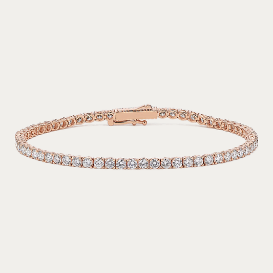 14k Gold 4 ct Lab Diamond Tennis Bracelet