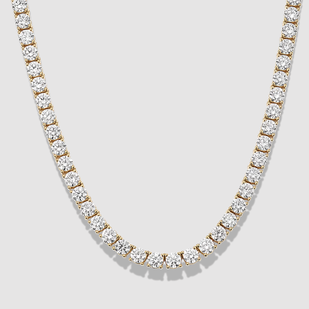 14k Gold 15 ct Lab-grown Diamond Tennis Necklace