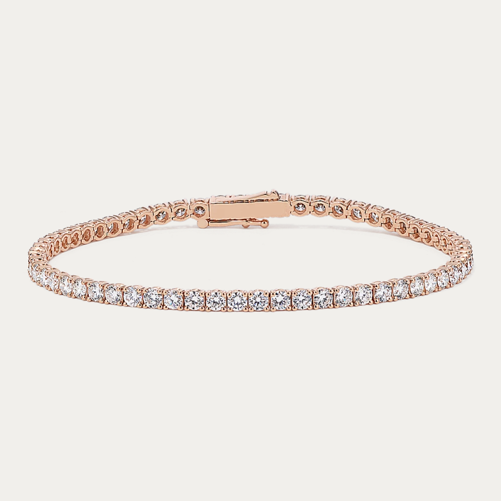 14k Gold 5 ct Lab Diamond Tennis Bracelet
