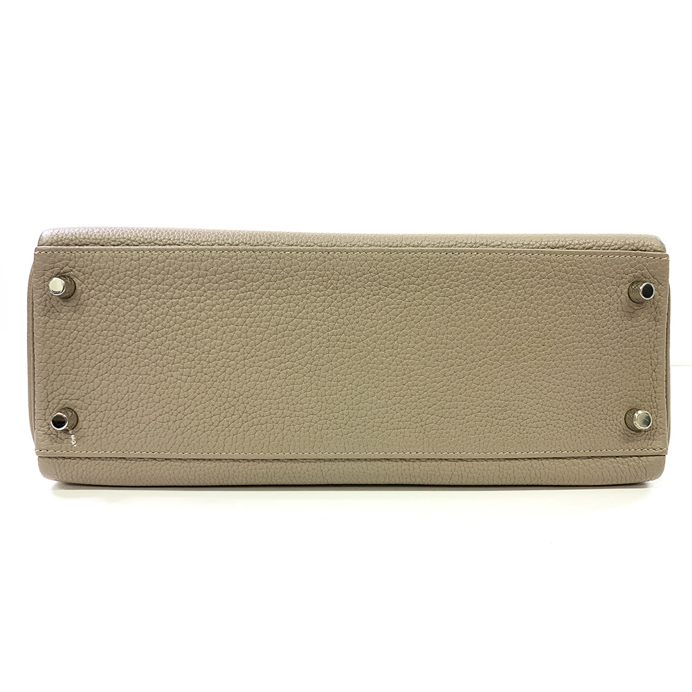 Hermes Kelly 32cm, Gray, Togo Leather, Paladium Hardware