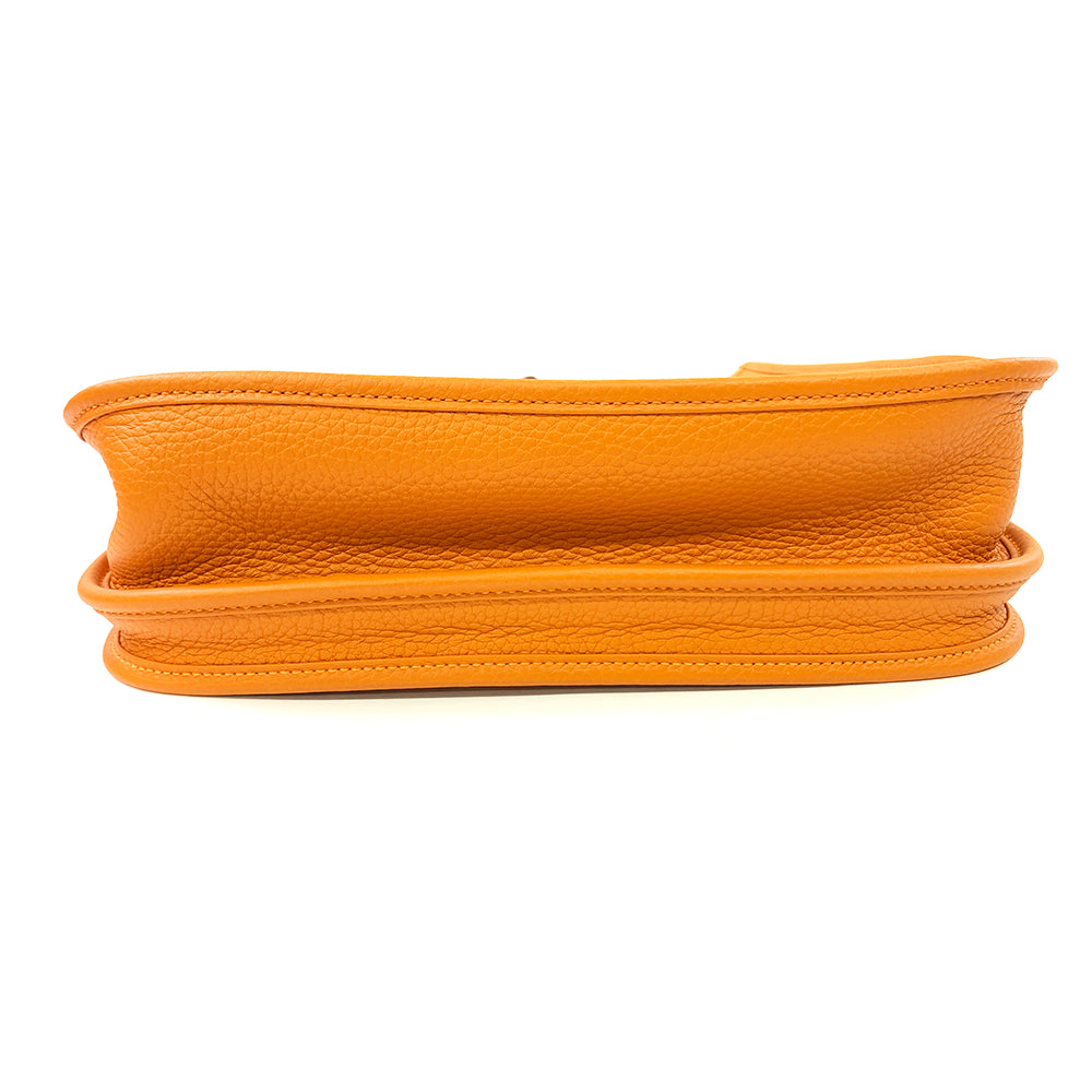 HERMES Etain Bag 33cm, Orange, Taurillon Clemence Leather, Gold Hardware