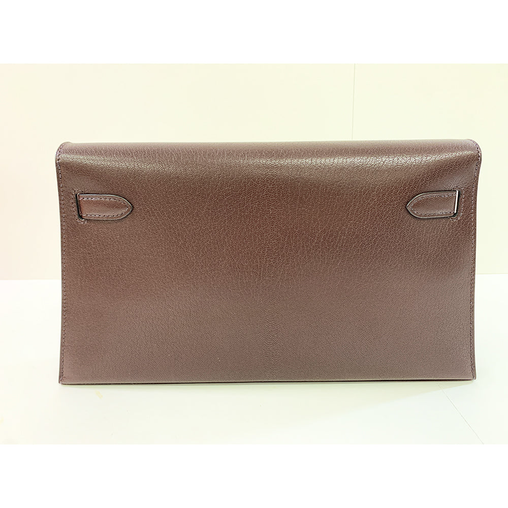 HERMES Kelly Cut 18cm, Rouge, Mysore Goatskin Leather, Gold Hardware