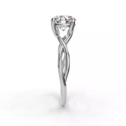 14k Gold Lab Diamond Twist Solitaire Ring