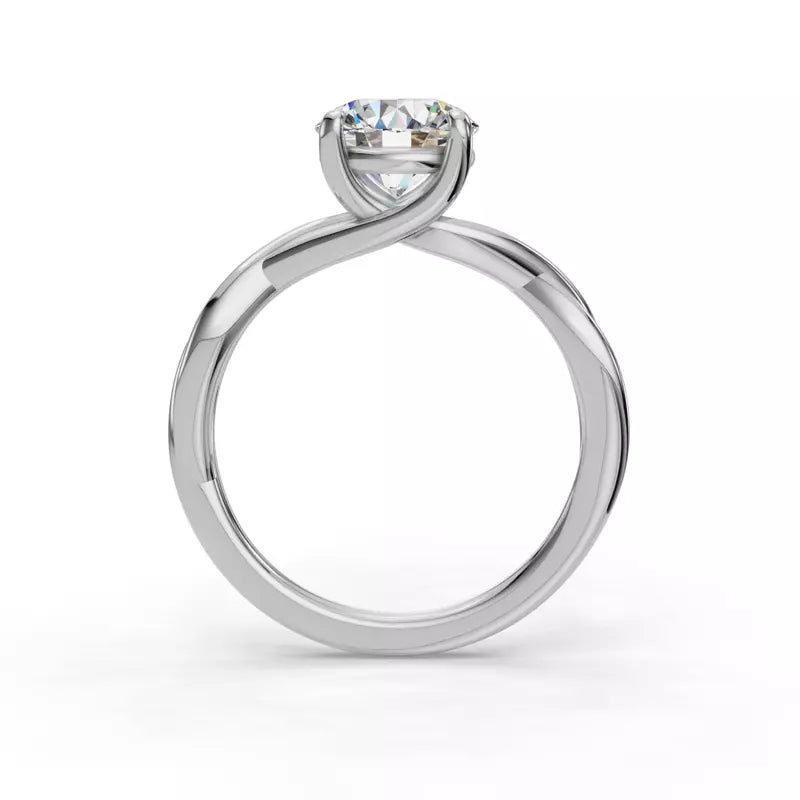 14k Gold Lab Diamond Twist Solitaire Ring