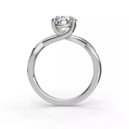 14k Gold Lab Diamond Twist Solitaire Ring
