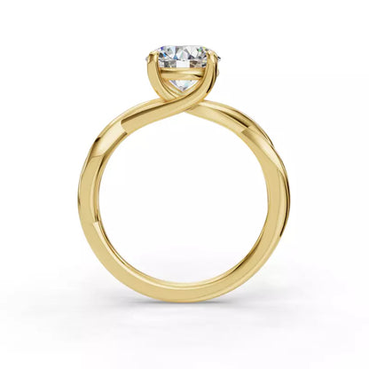 14k Gold Lab Diamond Twist Solitaire Ring