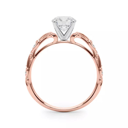 14k Gold Lab Diamond Vintage Inspired Engagement Ring