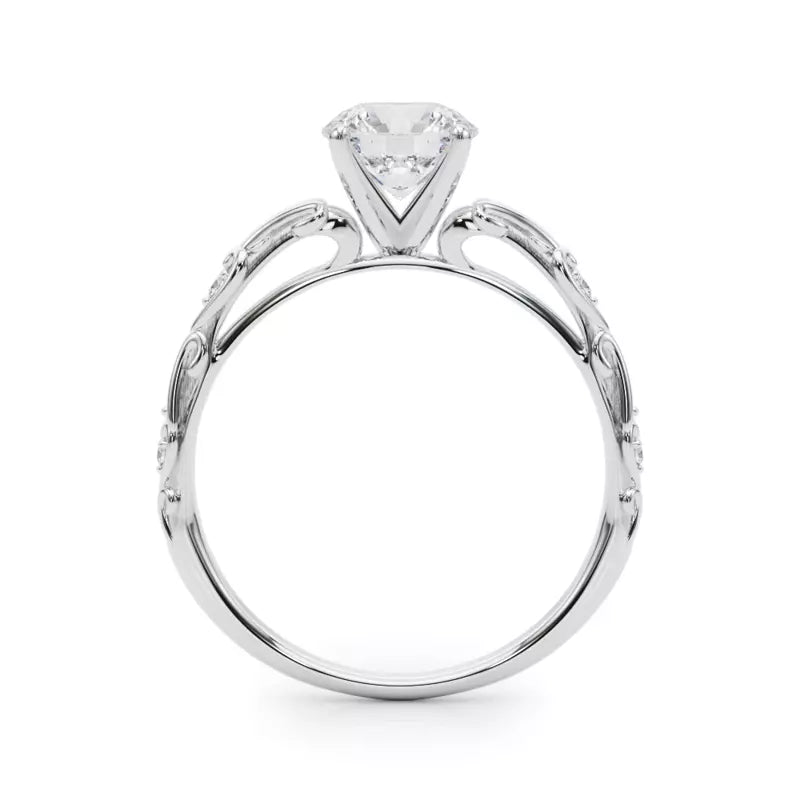 14k Gold Lab Diamond Vintage Inspired Engagement Ring