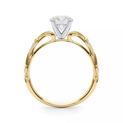 14k Gold Lab Diamond Vintage Inspired Engagement Ring