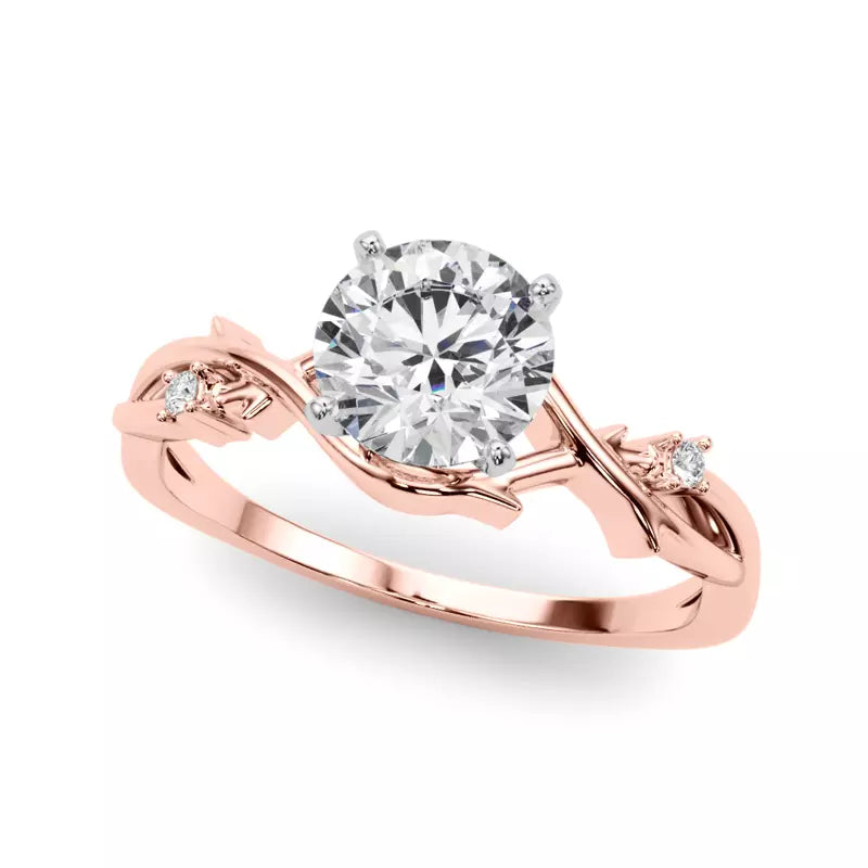 14k Gold Lab Diamond Vine Inspired Engagement Ring