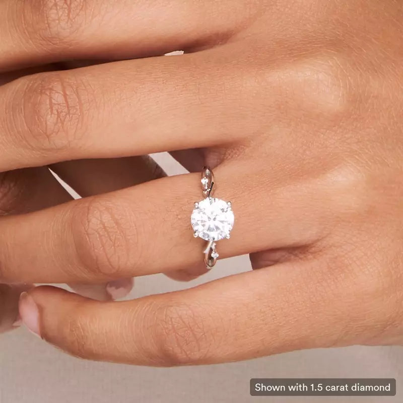 14k Gold Lab Diamond Vine Inspired Engagement Ring