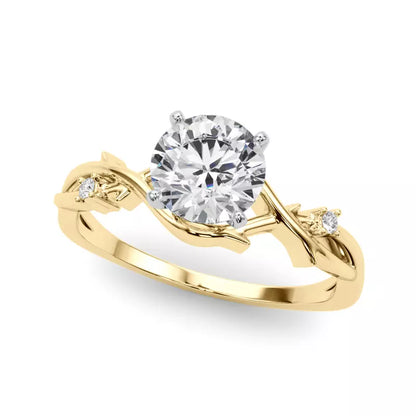 14k Gold Lab Diamond Vine Inspired Engagement Ring
