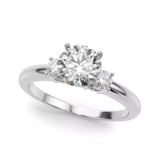 14k Gold Lab Diamond Three Stone Engagement Ring