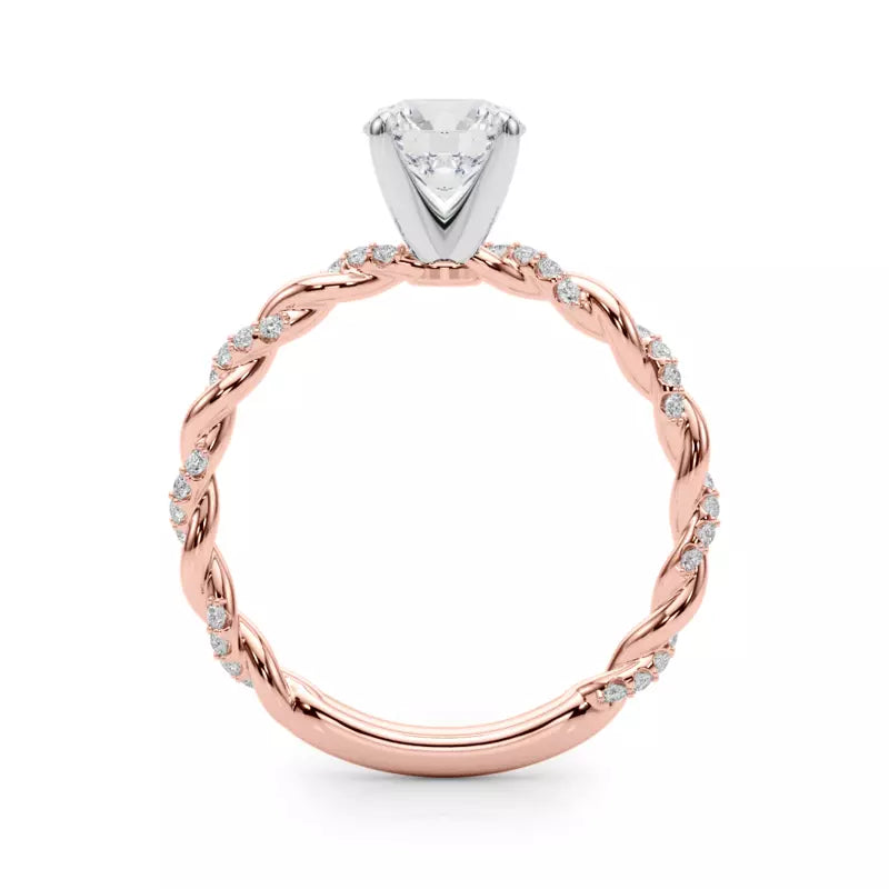 14k Gold Lab Diamond Twist Engagement Ring