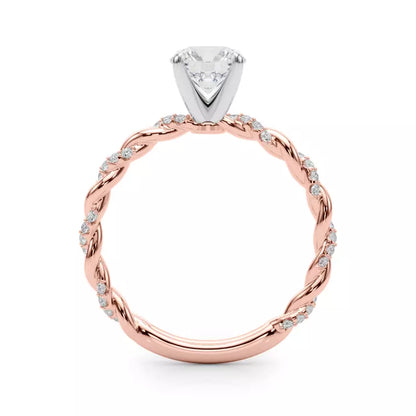 14k Gold Lab Diamond Twist Engagement Ring