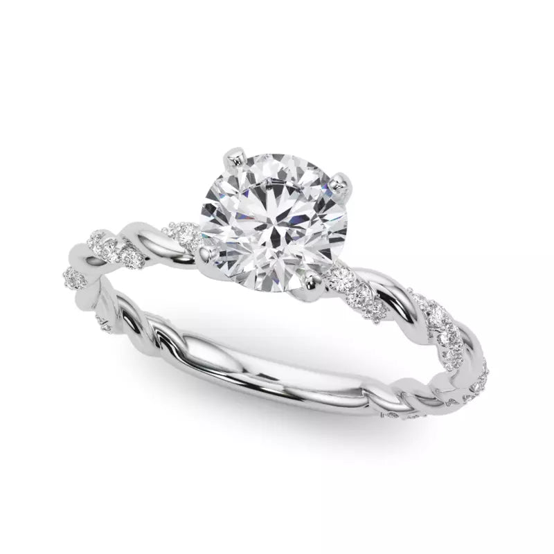 14k Gold Lab Diamond Twist Engagement Ring