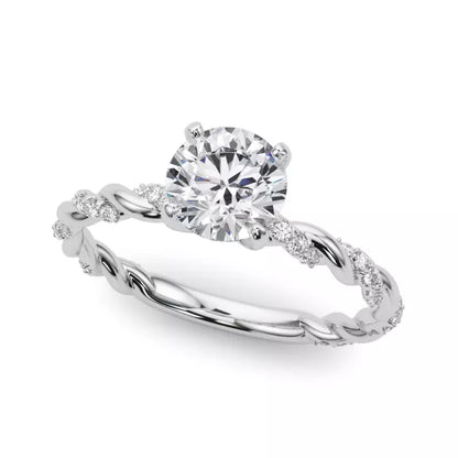 14k Gold Lab Diamond Twist Engagement Ring