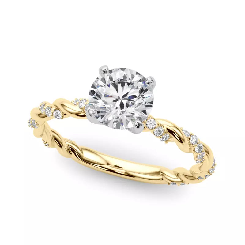 14k Gold Lab Diamond Twist Engagement Ring