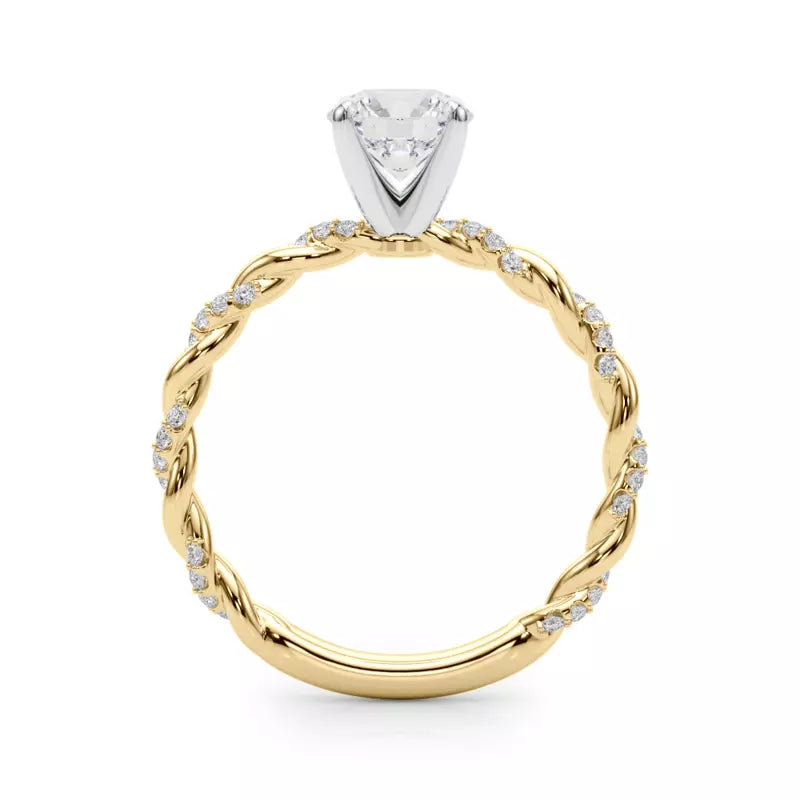 14k Gold Lab Diamond Twist Engagement Ring