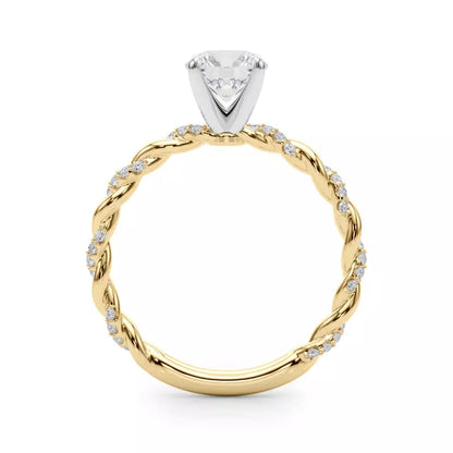 14k Gold Lab Diamond Twist Engagement Ring