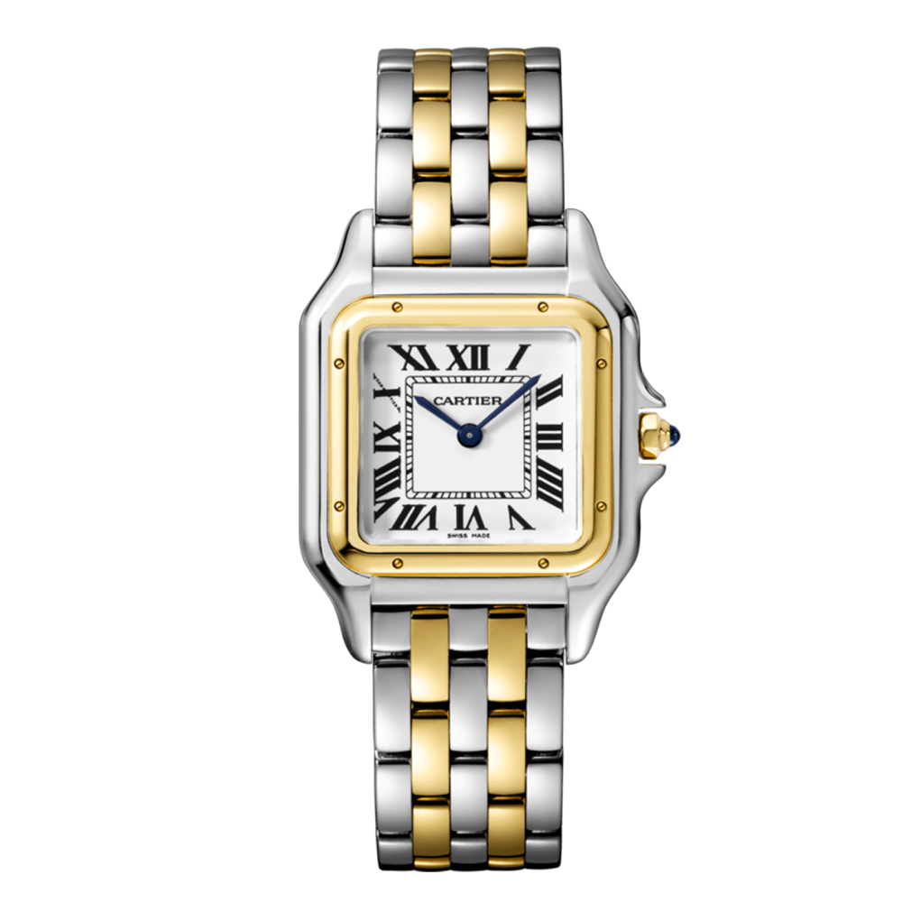Panthère de Cartier, Yellow Gold & Steel, Medium -  White Dial W2PN0007