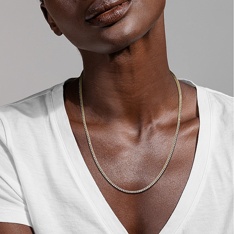 14k Gold 4 ct Lab-grown Diamond Tennis Necklace