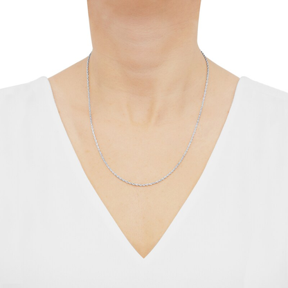 14k Gold 2.4mm Semi-Solid Round Rope Chain Necklace