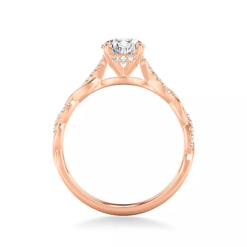 14k Gold Lab Diamond Twist Engagement Ring