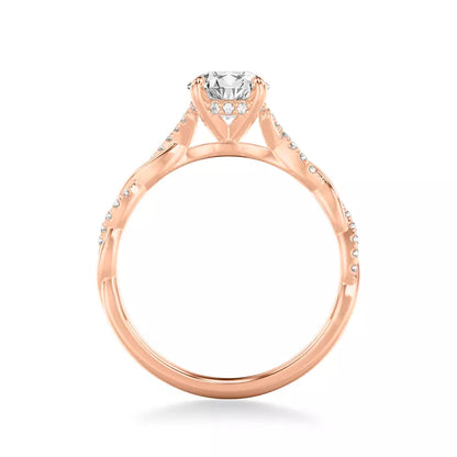 14k Gold Lab Diamond Twist Engagement Ring
