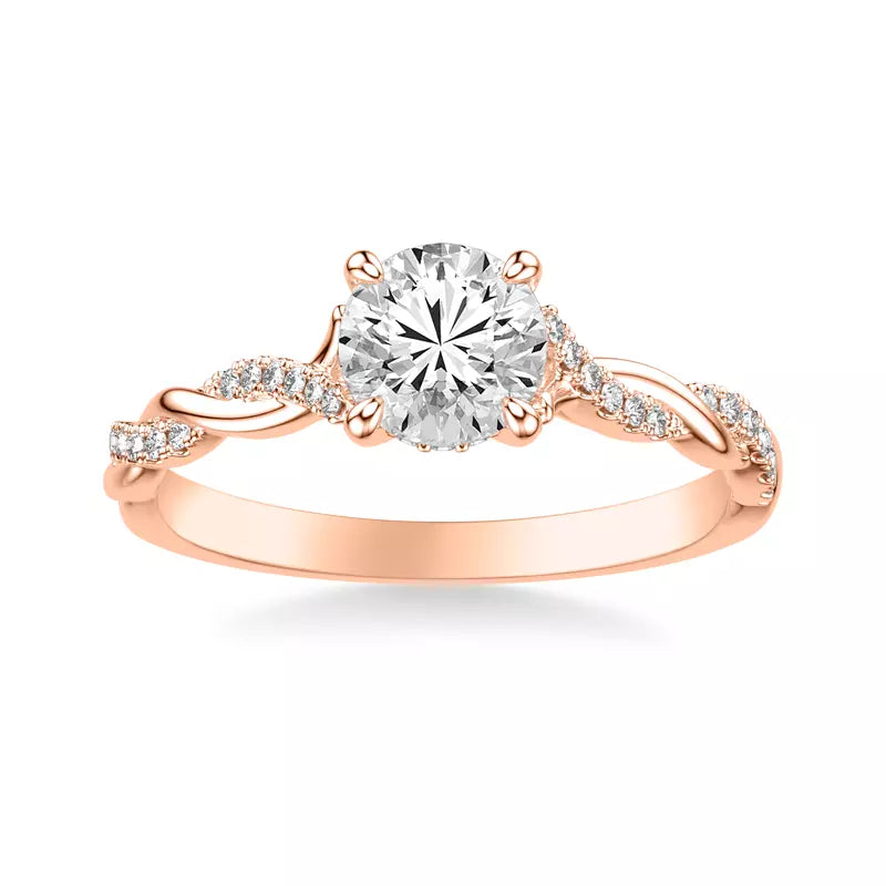 14k Gold Lab Diamond Twist Engagement Ring
