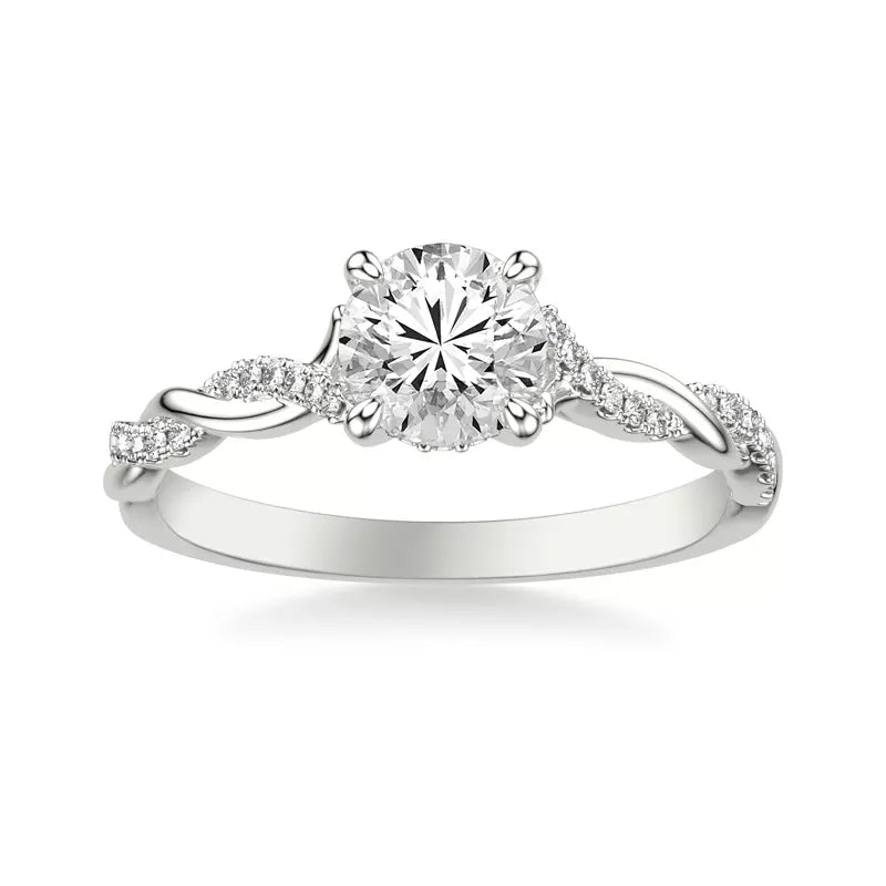 14k Gold Lab Diamond Twist Engagement Ring