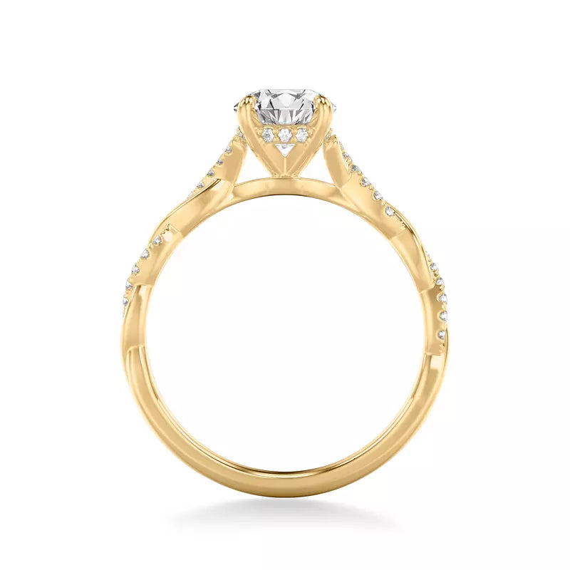 14k Gold Lab Diamond Twist Engagement Ring